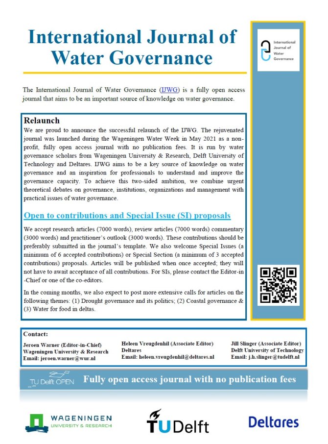 International Journal Water Governance
