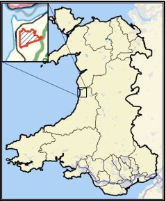 Fig. 1.   The location of Cor Fochno (Borth Bog), mid west Wales.