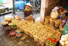 Aardappelmanden in Indonesië